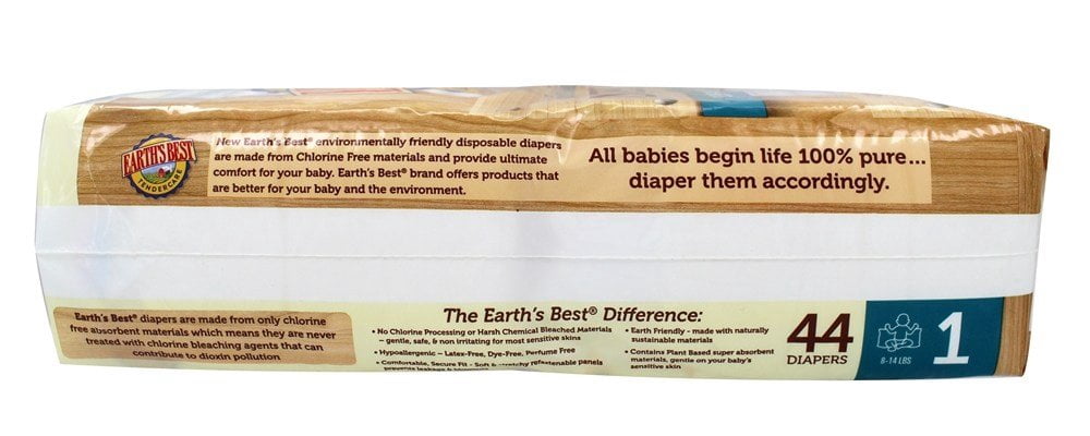 Earth's Best TenderCare Diapers Size 1 - 44 CT