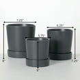 thumbnail image 5 of Sullivans 8", 7.25" & 6" Gray Planter With Saucer Set of 3, Ceramic, 5 of 5