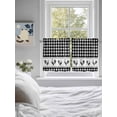 thumbnail image 3 of Farmhouse Black Plaid 2 Panel Kitchen Curtains for Small Windows, Vintage Country Cock Checkered Bathroom Tier Curtain, Short Window Treatment for Bedroom/Living Room 55"x24", 3 of 6