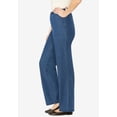 thumbnail image 3 of Woman Within Plus Size Tall Fineline Stretch Denim Wide-Leg Pull-On Jeans, 3 of 5