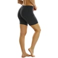 thumbnail image 5 of ToBeInStyle Women's Premium Cotton/Spandex Blend High Waisted Biker Bermuda Shorts, 5 of 6