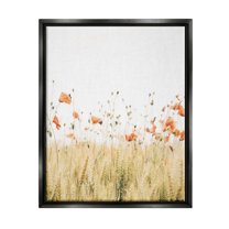 Stupell Industries Rural Poppy Meadow Botanical & Floral Photography Black Floater Framed Canvas Art Print Wall Art, 17 x 21