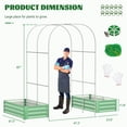 thumbnail image 4 of Slsy 3 in 1 Galvanized Raised Garden Bed with 85in Tall Arch Trellis for Climbing Vegetables Flowers Herbs, Metal Raised Garden Bed Kit with Trellis, Plant Ties, Climbing Supporting Netting, 4 of 10