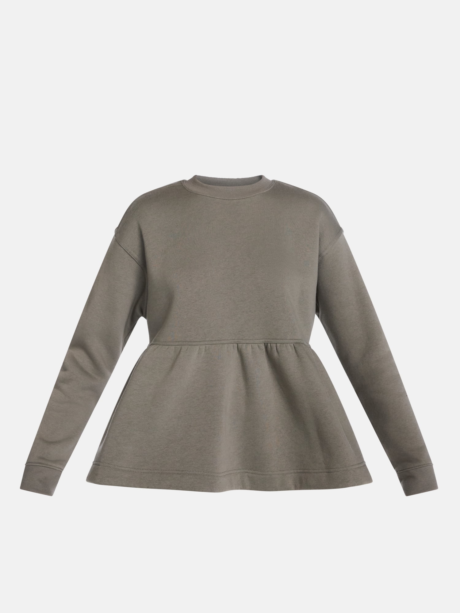 Scenario Women's Peplum Fleece Pullover with Long Sleeves, Size XS-XXXL