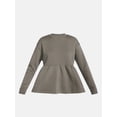 thumbnail image 6 of Scenario Women's Peplum Fleece Pullover with Long Sleeves, Size XS-XXXL, 6 of 6