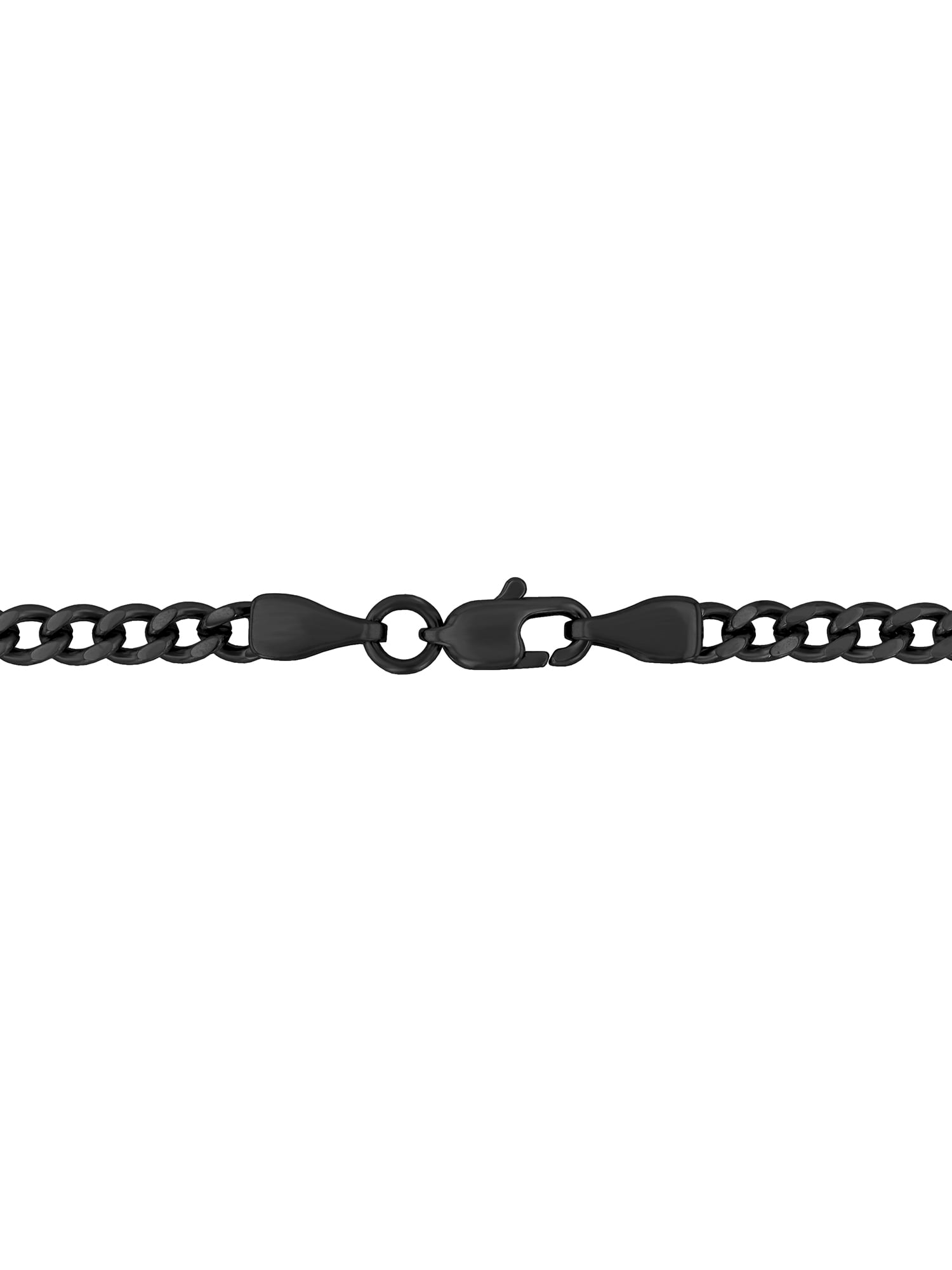 Men's Black Diamond Accent Black Finish Stainless Steel Cross Pendant 24" Necklace