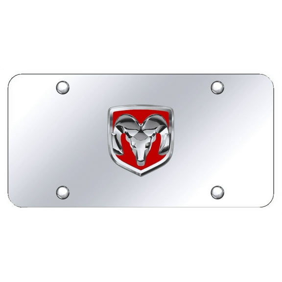 Au-TOMOTIVE GOLD Ram OEM Logo Red/Chrome on Chrome Plate