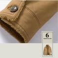 thumbnail image 6 of guisaled Sherpa Jackets for Men 2025 Winter Warm Thicken Fleece Lined Trucker Military Jackets Turn-Down Collar Button Cotton Cargo Jacket, 6 of 8