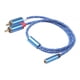 thumbnail image 5 of Convertidor hembra a 2 RCA macho Yuyangstore Audio estéreo universal de 3,5 mm 15,75 pulgadas azul, 5 of 8