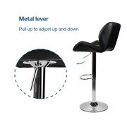Elecwish Urban Hipster Bar Stool with 360-Degree Swivel & Adjustable Height, Black, Set of 2
