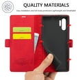 thumbnail image 6 of Compatible with Samsung Note 10 Wallet Case, PU Leather Flip Folio Case with Card Holders RFID Blocking Kickstand [Shockproof TPU Inner Shell] Phone Cover For Samsung Galaxy Note 10, Red, 6 of 11