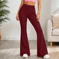 thumbnail image 5 of XRoczxe Women's High Waisted Flare Leggings, Soft Stretchy Yoga Pants with Wide Waistband, Casual Bootcut Workout Trousers for Gym Dance & Daily Wear, 5 of 8