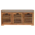 thumbnail image 2 of Lesuto Shutter Oak-ish Shoe Bench - Modern, Wood, cream, 2 of 10