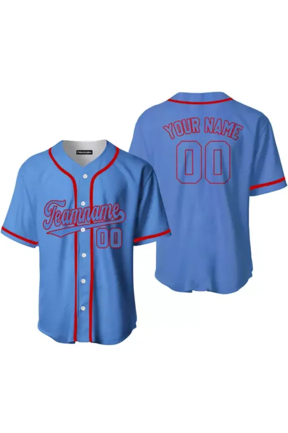 Custom Light Blue Red Custom Baseball Jerseys For Men & Women JN1267_1815 - Hot Sale 2026