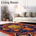 thumbnail image 2 of ODIKA 3'x5' Machine Washable Non-Slip Area Rug, Elephant Medallion with Motifs and Details High Traffic Rug, Orange, 714765, 2 of 7