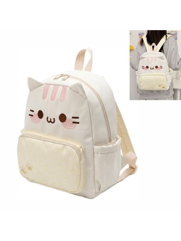 Cat Face Backpack, Cute Cat Ear Backpack, Lightweight Kawaii Casual Travel Daypack with Multi Pockets, Waterproof and durable for Work Daily