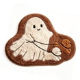 thumbnail image 2 of Halloween Cute Ghost Walking Dogs Shaped Doormat, Halloween Ghost Puppy Shaggy Bath Mat, Non Slip Fluffy Decorative Floor Rug, for Entryway, Bathroom, Fall Home Decor, 2 of 7