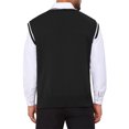 thumbnail image 3 of SUÉTER SIN MANGAS DE PUNTO DE CABLE DE COLOR SÓLIDO V-NECK PARA HOMBRES INSPIRAR CHIC TAMAÑO L NEGRO, 3 of 5
