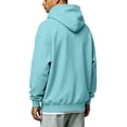 thumbnail image 6 of Men’s Loose Fit Hooded Pullover Sweatshirt, Soft Brushed Hoodie with Kangaroo Pocket & Drawstring Hood, Casual Long Sleeve Hood Top for Daily Life Sports Street Fashion Light Blue M, 6 of 10