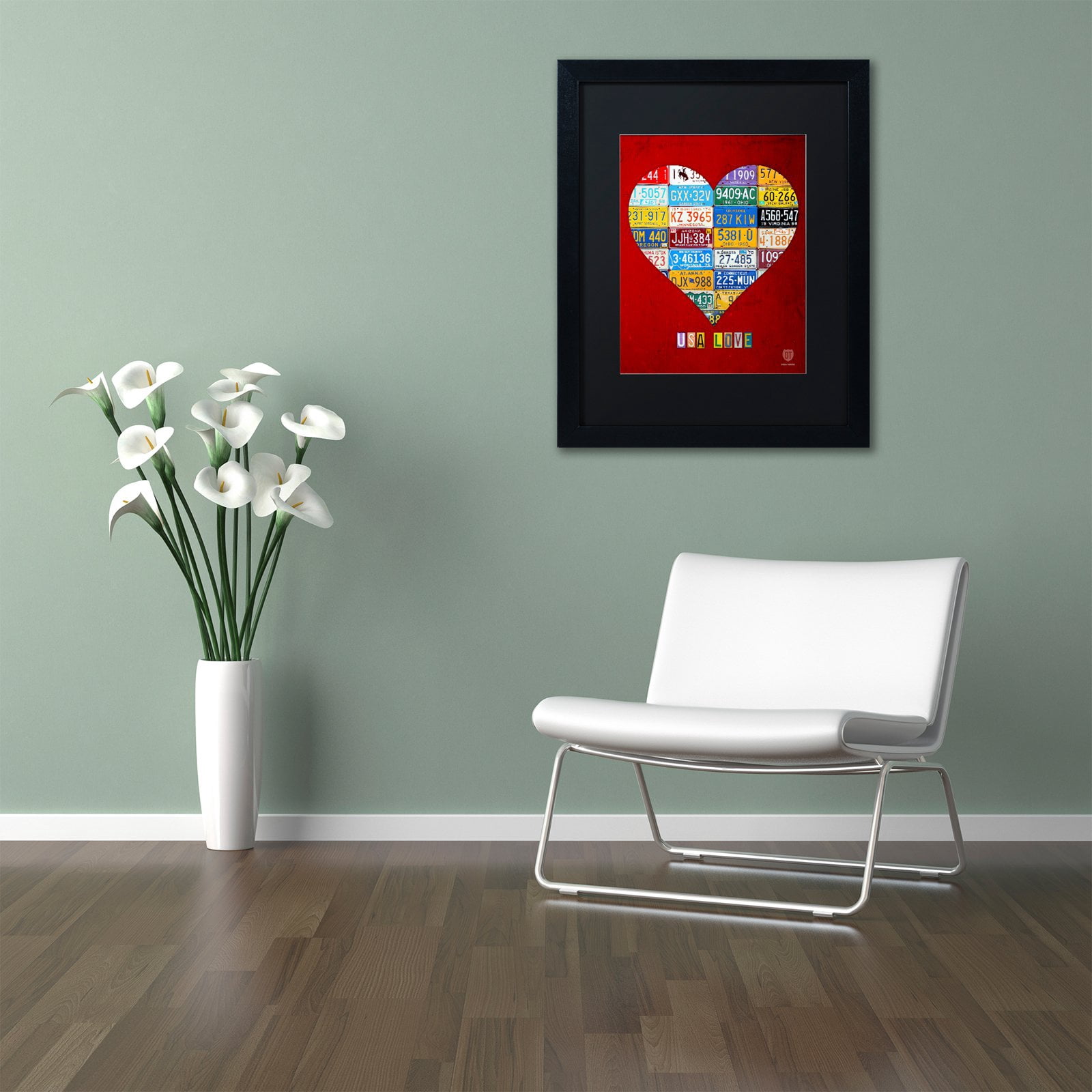 Trademark Fine Art 'Heart' Canvas Art by Design Turnpike, White Matte, Black Frame