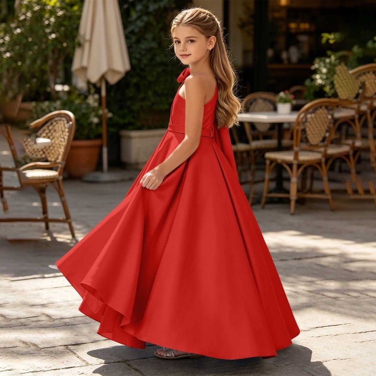 red one shoulder bow dress Toccin One-Shoulder Bow Mini Dress, Red, Women's, 2, Cocktail & Party Wedding Guest Dresses One-Shoulder Dresses
