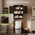 thumbnail image 2 of Over the Toilet Storage Cabinet, Lofka Space-Saving Bathroom Organizers and Storage with Adjustable Shlef & Doors, Espresso, 2 of 11