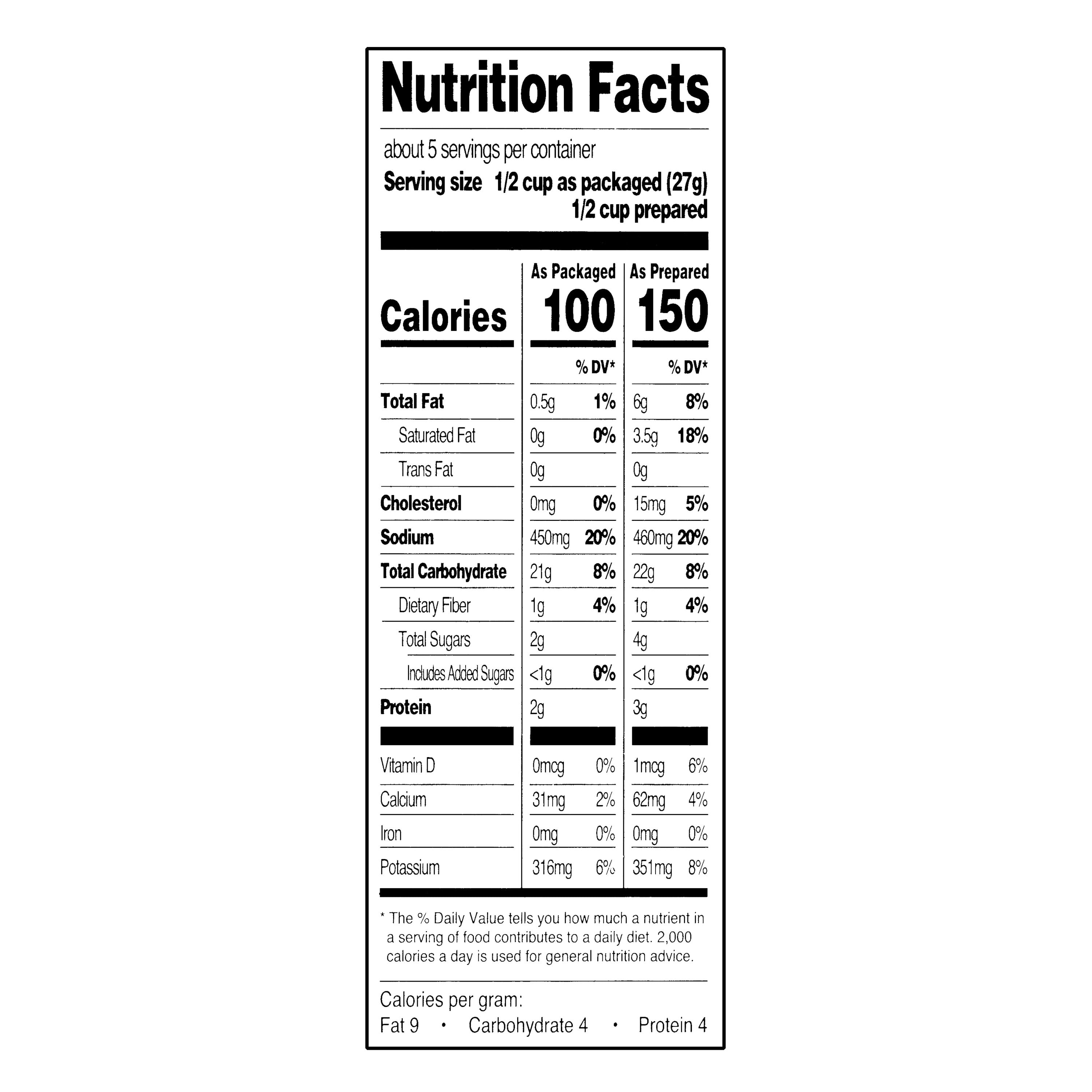 Great Value Au Gratin Potatoes, 4.7 oz Box, 1 Count