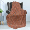 thumbnail image 4 of Brown Paisley Soft Flannel Fleece Throw Blanket, Repetitive Folk Fashion Print in Vibrant Colors, Cozy Plush for Indoor and Outdoor Use, 60" x 80", Burnt Orange Cadet Blue, by Ambesonne, 4 of 5