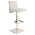 thumbnail image 2 of Home Square 3 Piece Modern Vittoria Leather Adjustable Bar Stool Set in White, 2 of 3