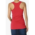 thumbnail image 2 of TheMogan Women's Basic Scoop Neck Racerback Stretch Cotton Tank Top Sleeveless Sporty Tee Red S, 2 of 7