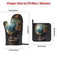thumbnail image 2 of Haiem Owl Globe Sculpture Print Extra Long Oven Mitts and Pot Holders 4pc Sets: Heat Resistant Silicone Oven Mittens with Mini Oven Gloves and Hot Pads Potholders, 2 of 6