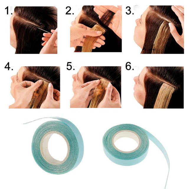 mmirethe 2 Rouleaux de Ruban Adhésif Double Face pour Extensions de Cheveux/perruques/toupie