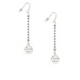 thumbnail image 2 of Delight Jewelry Silvertone I Love You Disc - Silver-tone Long Sparkle Dangle French Earrings, 2 of 4