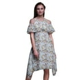 thumbnail image 1 of Bimba Watercolor Print Womenâ€™s Chic Style Cold Shoulder Shift Dress Summer Tunic -XXX-Large, 1 of 6
