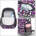 thumbnail image 3 of 17 Inch Lightweight Backpack,PVC Waterproof Oxford Fabric, Ergonomically Designed, with Large Capacity, Leopard Animal Print, 3 of 5