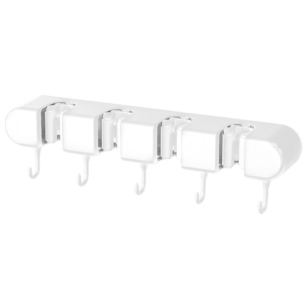 Gancho para Fregona Organizador Herramientas Jardín Autoadhesivo para Y Baño (blanco)