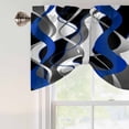 thumbnail image 5 of Tie Up Valances for Windows, Blue Black Stripes Adjustable Valance Curtains Window Treatment for Living Room, Modern Abstract Ombre Grey White Lines Rod Pocket Kitchen Curtains & Drapes 54x18 Inch, 5 of 9