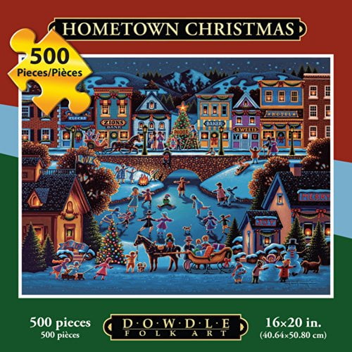 Jigsaw Puzzle - Hometown Christmas 500 Pc By Dowdle Folk Art