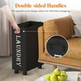 thumbnail image 5 of Lifewit 22" Slim Rolling Laundry Basket with Wheels, Collapsible Tall Laundry Hamper with Handles, 2 Packs Narrow Laundry Room Organization for Laundry Room Dorm Bathroom Bedroom, 50L, Black, 5 of 9