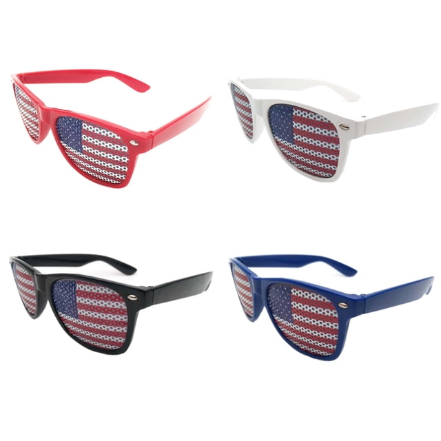Paquete de 4 gafas de sol de aviador con bandera estadounidense para hombre, 4 de julio, decoraciones patrióticas, Día de la Independencia