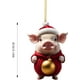 thumbnail image 3 of Colgante navideño de acrílico con forma de cerdo y coche plano para árbol de Navidad, 3 of 3