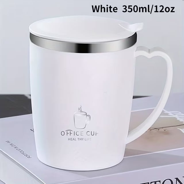 Taza de agua con aislamiento térmico de doble capa de acero inoxidable 304, taza de café colorida de doble capa