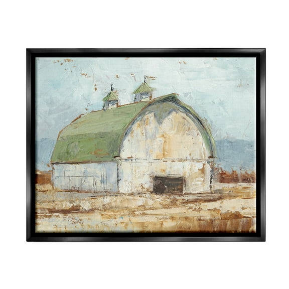Stupell Industries Natural Earth Painted Barn Jet Black Framed Floating Canvas Wall Art, 16x20, by Ethan Harper