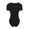 thumbnail image 2 of TQWQT Women's Round Neck Short Sleeve T Shirts Basic Bodysuits, 2 of 3