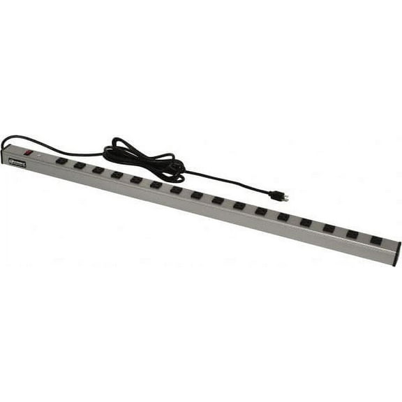 Wiremold 16 Outlets, 120 Volts, 15 Amps, 15' Cord, Power Outlet Strip