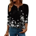 thumbnail image 3 of Zeagoo Womens Tops Dressy Casual Beach Vacation Clothes for Women Business Casual Long Shirts V Neck Tee Shirt Ladies Top and Blouses Ethnic Style, 3 of 7