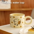 thumbnail image 3 of 450ml panda cup mug high-value silicone cup with lid girl ceramic water cup-Style:Style 2;, 3 of 5