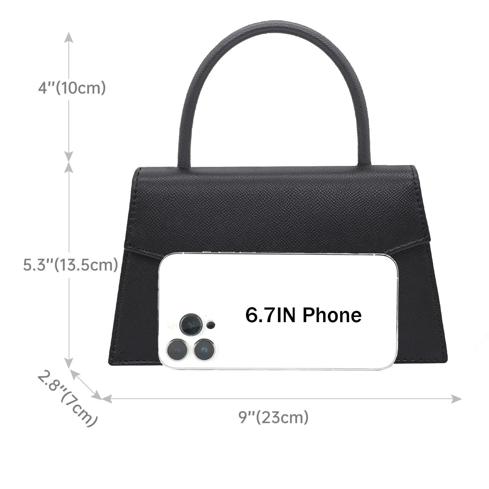 Milisente Women's Evening Bag Bridal Party Clutch Purses Cocktail Prom Handbags with Patent Leather（Embossed Black）
