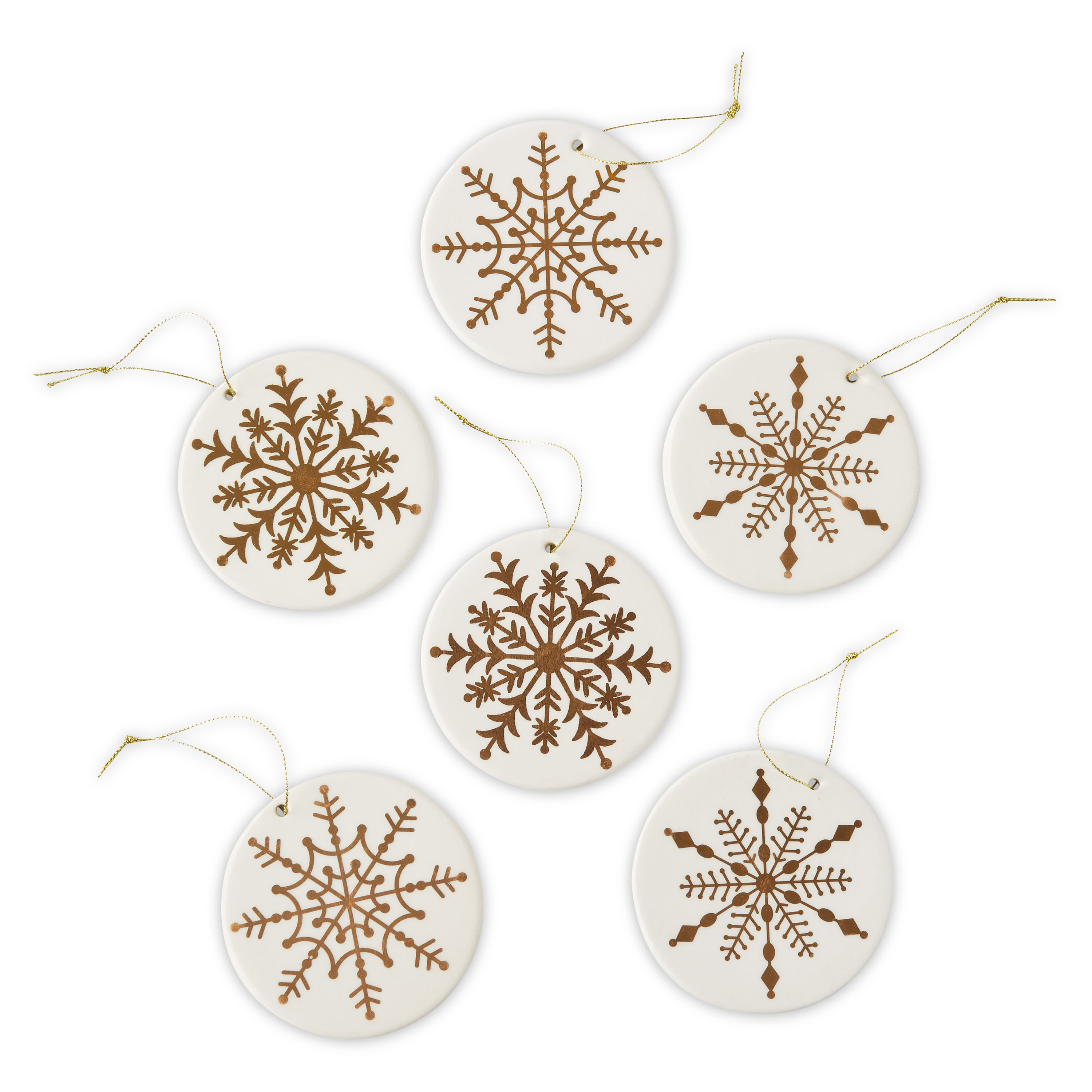 Holiday Time Round Christmas Ornamets with Gold Snowflake, 2 Pack - 6 Ornaments - image 3 of 6