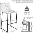 thumbnail image 2 of PUKAMI Counter Height Bar Stools Set of 2,Barstools with Back,Faux Leather Counter Stools for Kitchen Island,Modern Bar Chairs with Metal Legs (White, 30"), 2 of 7